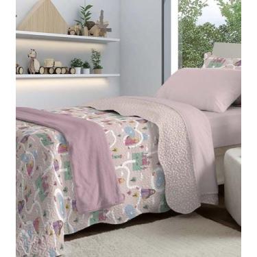 Imagem de Jogo De Colcha Evolution Infantil Solteiro Camesa Rosa, UN, Rosa