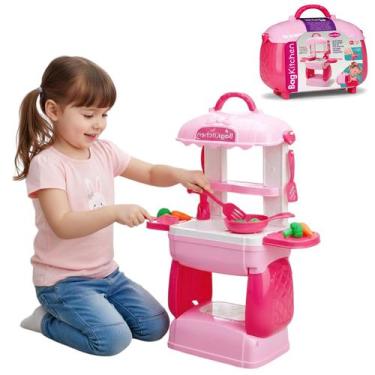 Imagem de Maleta Cozinha Menina Brinquedo Acessorio Rosa Bag Oferta - BAMBOLA