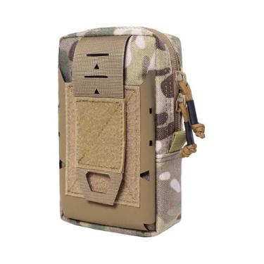 Imagem de Bolsa Tática Molle 1000D Multiuso Fina Para Cintura Com Coldre Para Ce