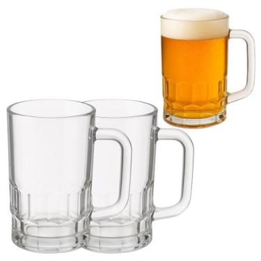 Imagem de 2 Canecas De Vidro Glacial Para chopp e Cerveja 335ml Bar - Lyor