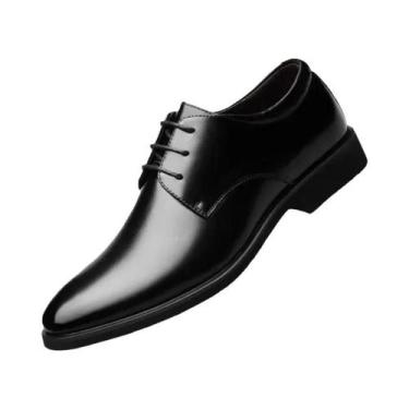 Imagem de Sapatos Casuais De Negócios Masculinos Em Couro Preto Respirável Com S