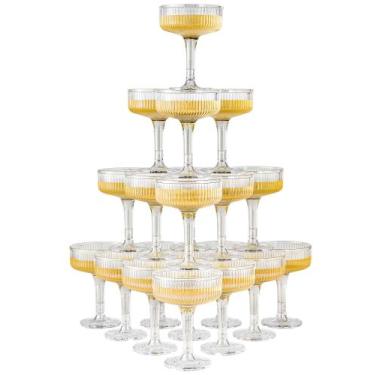 Imagem de Taças de champanhe de plástico DORONAN, 20 unidades, 210 ml, acrílico