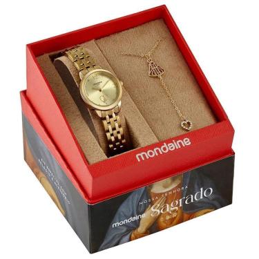 Imagem de Relógio Mondaine Feminino Dourado Com kit 99749LPMKDE1K1-Feminino