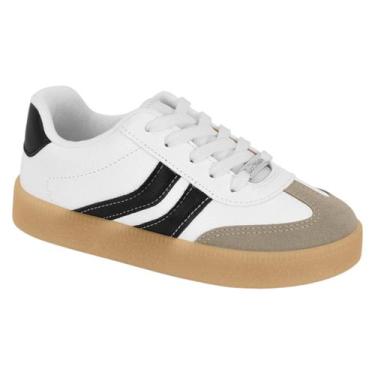 Imagem de Tênis Molekinha Meninas Casual Conforto Listras 2582.100, Branco, Pret