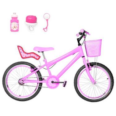 Imagem de Bicicleta Infantil Feminina Aro 20 Aero + Kit Passeio e Cadeirinha - F