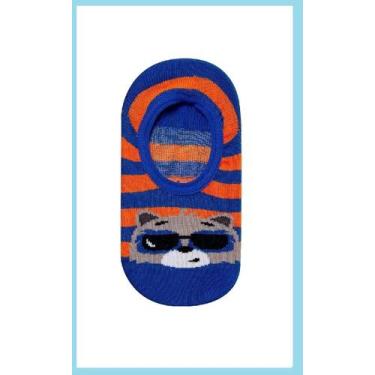 Imagem de Meia Sapatilha Infantil Antiderrapante - Bicho Azul - Duck, Preto, P -