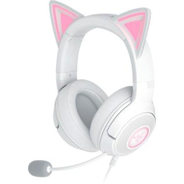 Imagem de Headset Gamer Razer Kraken Kitty V2, Chroma RGB, Conexão USB, Branco -