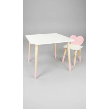 Imagem de Kit Mesa e Cadeira Infantil Cor Rosa Claro - Congratulations Store