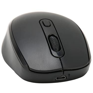 Imagem de Mouse para laptop, bateria de 500 mAh Mouse sem fio Design ergonômico 10 m DPI ajustável de distância para Office for Home for Travel(Preto)