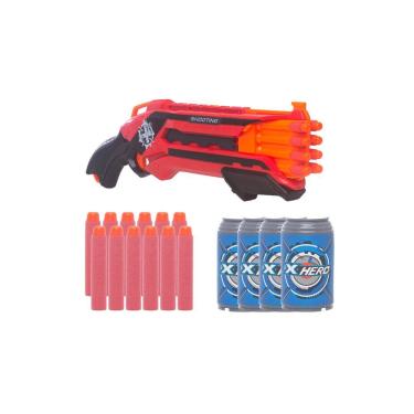 Imagem de Brinquedo Espingarda Hero Vermelha 12 Dardos e 4 latinhas