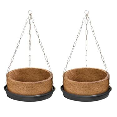 Imagem de Kit 2 Vaso Com Suporte Suspenso Completo Grande 04 Para Samambaia - Corrente e Prato