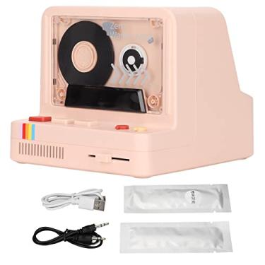 Imagem de Leitor de cassetes bluetooth, fita estéreo portátil retro alto-falante bluetooth leitor de cassetes pessoal, suporta bluetooth aux e cartão de memória(Rosa)