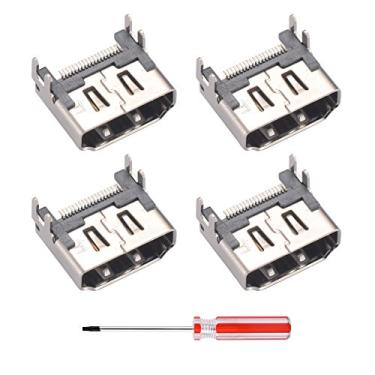 Imagem de ACTMODZ 4X peça de reparo entrada HDMI conector de interface de reposição para Sony PS4 PlayStation 4 console chave de fenda