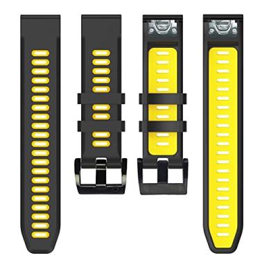 Imagem de GANYUU Pulseira de relógio inteligente de 22mm 26mm para Garmin Fenix 6 6X Pro 5X 5 Plus pulseira de liberação rápida para Garmin D2/D2 Delta PX pulseira de silicone (Cor: D, Tamanho: