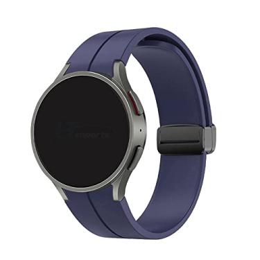 Imagem de Pulseira Silicone Fecho Magnetico Preto LTIMPORTS, compativel com Galaxy Watch 6 - Galaxy Watch 6 Classic - Galaxy Watch 5 - Galaxy Watch 5 Pro - Galaxy Watch 4 - Galaxy Watch 4 Classic (Azul Marinho)