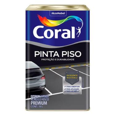 Imagem de Tinta Acrílica Premium Para Piso Fosco Cinza Médio 18 Litros - Coral -