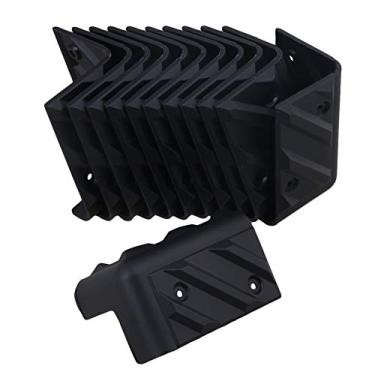 Imagem de Yibuy 48 x 48 x 80 mm Protetor de canto de ângulo reto de plástico preto para amplificador de guitarra de gabinete, caixa de alto-falantes de palco, pacote com 12