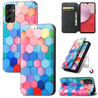 Imagem de Capas de telefone impressas bonitas da moda Samsung Galaxy A14 A 14 5G capa de couro slots magnéticos para cartão carteira clipe de telefone Samsung A14 5G capas (6, Samsung A14 5G)