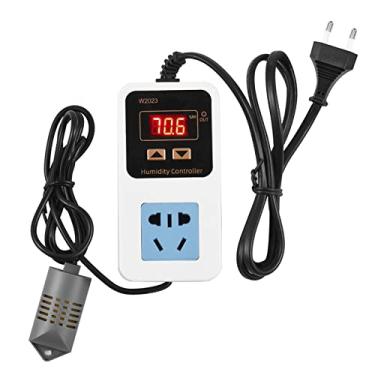 Imagem de Qudai 110-220V 10A 1500W Controlador Eletrônico de Umidade Display Digital Inteligente Interruptor de Controle de Umidade com Sensor Montado na Parede de Umidificação Desumidificação Interruptor de