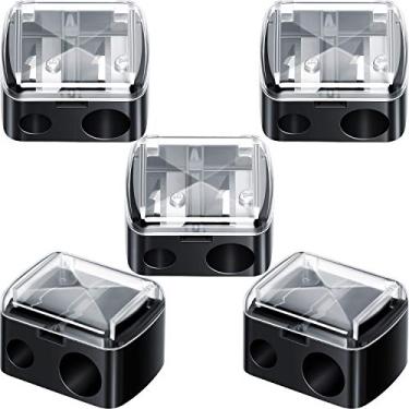 Imagem de Pacote com 5 apontadores de lápis de maquiagem, delineador de lábios, delineador de olhos, ferramentas manuais de cosméticos para delineador (preto)