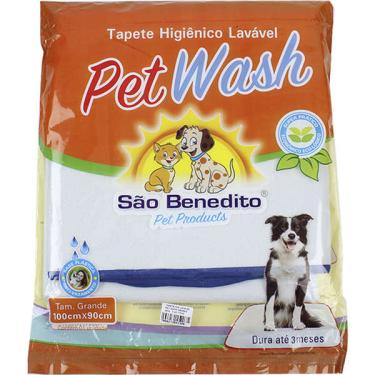 Imagem de Tapete Higiênico Pet Wash São Benedito Pet Lavável Azul - Tam. G