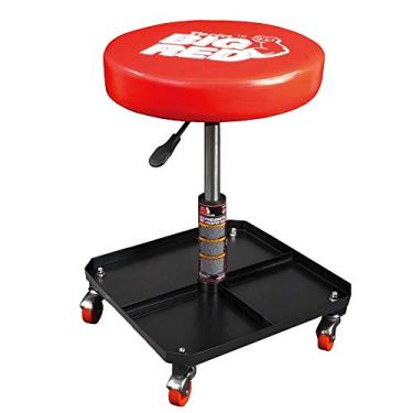 Imagem de BIG RED TR6350 Torin Rolling Pneumático Garagem/Loja Assento de Garagem: Banquinho Mecânico Ajustável Acolchoado com Armazenamento de Bandeja de Ferramentas, Vermelho Grande