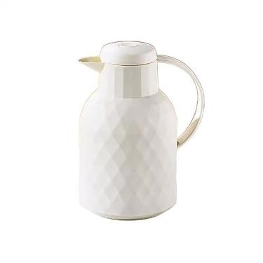 Imagem de Garrafa térmica de café isolada 1L grande capacidade doméstica ao ar livre pequena pote de café frasco a vácuo forro de vidro térmico térmico a vácuo (cor: branco)