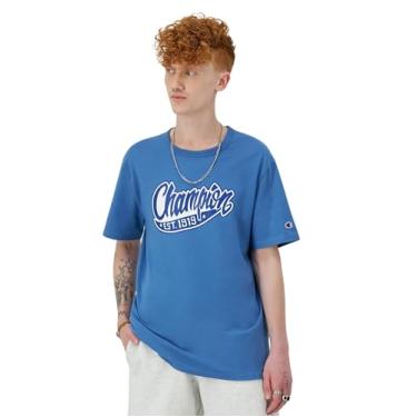 Imagem de Champion Camiseta masculina de manga curta, logotipo escrito Tailwind (azul), Azul, G