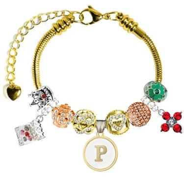 Imagem de Pulseira com inicial Pandora para meninas, sonho de princesa, com zircônia cúbica, infinito, amor, coração, presente para ela, Pedra preciosa, Zircônia cúbica