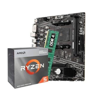Imagem de Kit Upgrade Amd Ryzen 5 4600G + Placa Mãe A520M + 16Gb Ddr4