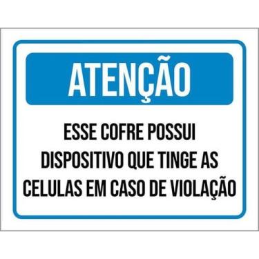 Imagem de Kit 3 Placas Atenção Esse Cofrre Possui Dispositivo 36X46 - Sinalizo