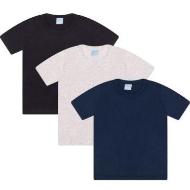 Imagem de Kit Combo 3 Camiseta Infantil Menino Roupa de Criança Verão - Aymee, C