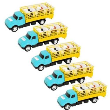 Imagem de Kit 5 Caminhão Boiadeiro Com Animais Brinquedo Infantil - Bs toys