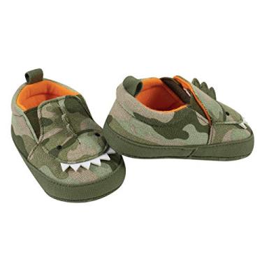 Imagem de Gerber Sapatos de berço unissex para bebês, recém-nascidos, neutros, meninos e meninas, 0 – 9 meses, Dino verde, 3-6 Months Infant