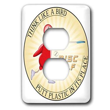 Imagem de 3dRose Lsp_19246_6 Think Like A Bird 1 Red Bird Arremessando Frisbee Disco Golf Putter 2 Plug Cover Outlet Cover