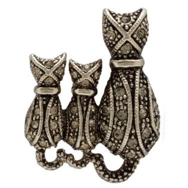 Imagem de Broche Strass Três Gatinhos BRG0059 - Akasaki