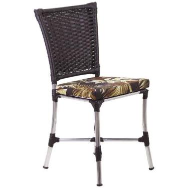 Imagem de Cadeira Angra em Ferro Com Almofada Impermeável Para Cozinha Trama Ori