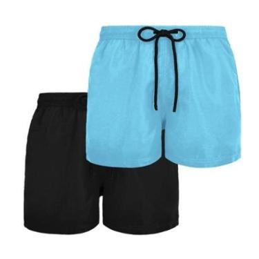 Imagem de Kit 2 Short Tactel Masculino Plus Size Moda Praia Bermuda Lisa-Masculino