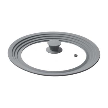 Imagem de HIC Kitchen Tampa universal para micro-ondas, vidro temperado e silicone, serve para tigelas e potes de 20 a 29 cm