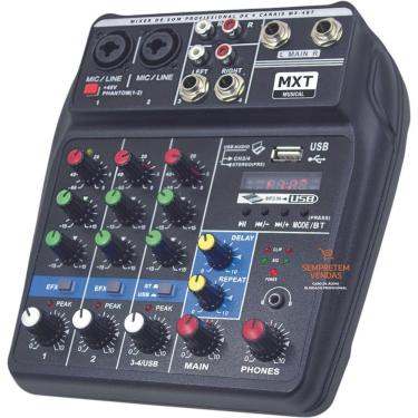 Imagem de Mesa de Som Profissional 4 Canais com Efeitos MXT MX-4BT