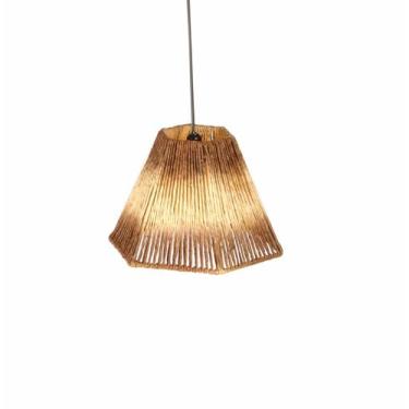 Imagem de Pendente Cone Sextavado Fibra Natural Artesanal - FibraDecor, Pintado
