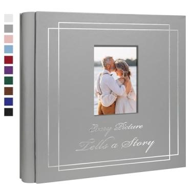 Imagem de Hiwhy Álbum De Fotos 4X6 Com 700 Fotos, Capa Couro, Casamento, Capacidade Extra Grande, Livro Imagens Lindas Estampas, Presentes Para Férias Bebê, Cinza