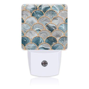 Imagem de Uiaoiais Luz Noturna Com Textura De Mármore Fluido Dourado, Plugável Na Parede Sensor Anoitecer Ao Amanhecer, Fofa Para Crianças, Meninas, Meninos, Mulheres, Homens, Decoração Quarto, Corredor, Cozi