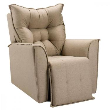 Imagem de Poltrona Reclinavel Do Papai Para Sala King Tecido Linho Capuccino