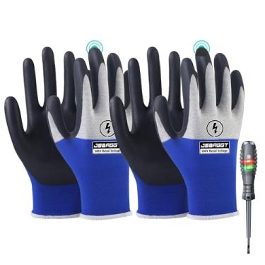 Imagem de JSBAGGT 2Pc 500V Luvas Elétricas Isoladas Resistência À Tensão Luvas De Eletricista De Alta Tensão Luvas De Trabalho De Isolamento Retardante De Chamas Com Dedos Inteiros Tela Sensível Ao Toque