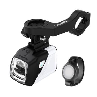 Imagem de Gaciron luz bicicleta dianteira CETUS-1700, design ótico com feixe alto e baixo baixo, luz de bicicleta de alumínio aerodinâmico e controlo remoto sem fio, farol de bicicleta de 4200 mAh com 6 modos