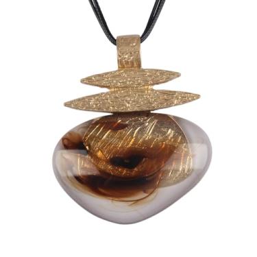 Imagem de joymiao Colar de couro para mulheres, pingente grande, gargantilha hippie, vintage, colar grosso, boêmio, para mulheres, Couro sintético, Sem Pedra Preciosa