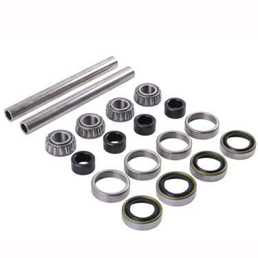 Imagem de DVPARTS Kit de atualização de rolamento de roda dianteira e kit de reconstrução de eixo compatível com mangas de eixo de aço inoxidável 304 rígidas Scag 43583 482621 482622 43584 e vedações