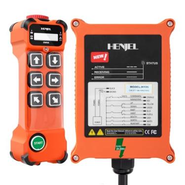 Imagem de 12-65 V 12 V 24 V 36 V 48 V Controlo remoto sem fios de guindaste de rádio industrial guindaste de elevação elétrica grua pórtico transmissor de 6 botões recetor