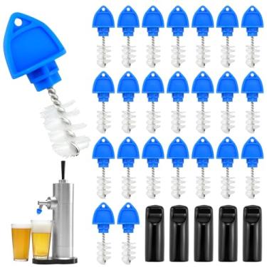 Imagem de MILYARD Kit de escovas para torneiras de cerveja – 24 escovas de limpeza e 5 plugues de torneira de cerveja para limpeza Kegerator peças de limpeza, conjunto de escovas de tampa de torneira sanitária